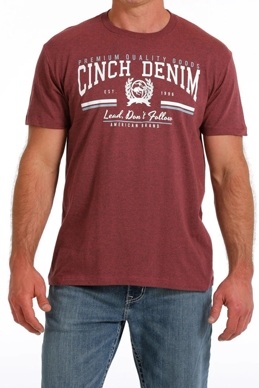 Men's Cinch Denim Classic Graphic Tee in Maroon