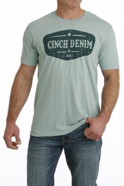 Men's Cinch Denim Tee - Turquoise