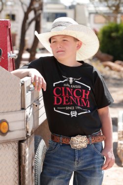 Boy's Cinch DENIM TEE - BLACK