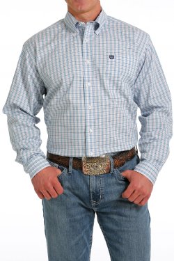 MEN'S CINCH STRETCH PLAID BUTTON-DOWN WESTERN SHIRT