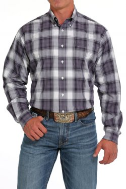 MEN'S CINCH PLAID BUTTON-DOWN WESTERN SHIRT