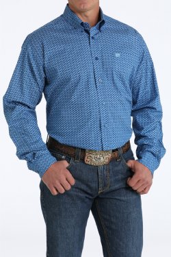 MEN'S CINCH STRETCH GEOMETRIC PRINT BUTTON-DOWN WESTERN SHIRT