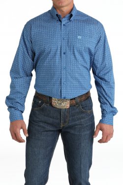 MEN'S CINCH STRETCH GEOMETRIC PRINT BUTTON-DOWN WESTERN SHIRT