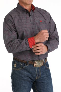 Men's Cinch Plaid Button-Down Western Shirt - Navy