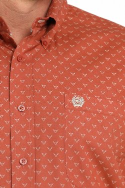 Men's Cinch Steer Print Button-Down Western Shirt