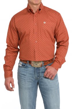 Men's Cinch Steer Print Button-Down Western Shirt