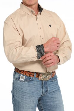 MEN'S CINCH Microstrip Print Button-Down Western Shirt