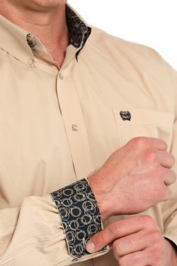 MEN'S CINCH Microstrip Print Button-Down Western Shirt