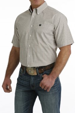 Men's Cinch PLAID BUTTON-DOWN SHORT SLEEVE WESTERN SHIRT