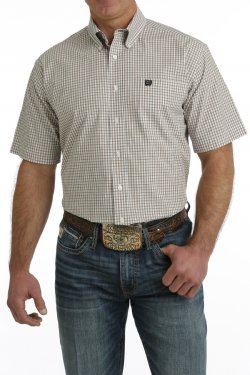 Men's Cinch PLAID BUTTON-DOWN SHORT SLEEVE WESTERN SHIRT