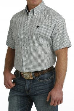 Men's Cinch GEOMETRIC PRINT BUTTON-DOWN SHORT SLEEVE WESTERN SHIRT