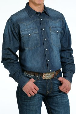 Men's Cinch DENIM WESTERN SNAP SHIRT