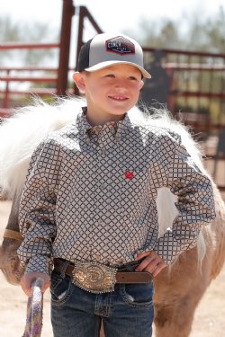 Boy's CINCH MEDALLION PRINT BUTTON-DOWN WESTERN SHIRT