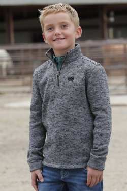 Boy's Cinch Match Dad 1/4 Zip Pullover - Gray