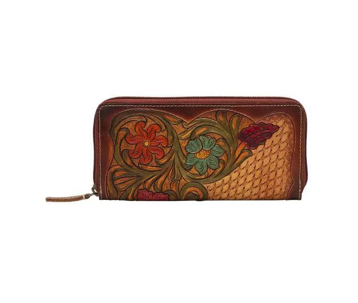 Myra Zippered Floral Wallet