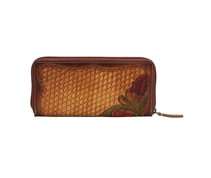 Myra Zippered Floral Wallet