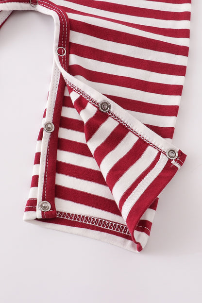 Baby Boy Red Stripe Romper Hat Set