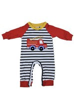 Boy's Fire Truck Romper