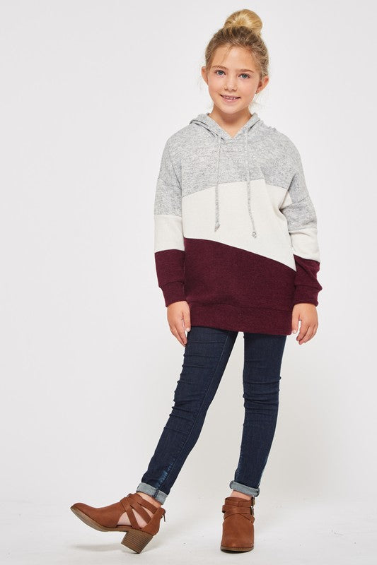 Girl's Color Block Hoodie