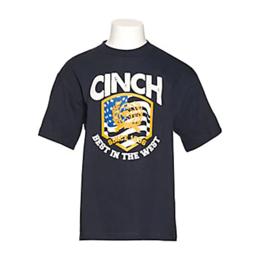 Boy's Cinch Navy Best In The West Logo T-Shirt