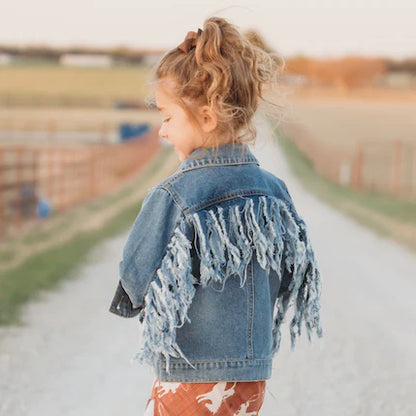 Girl's Shea Baby Denim Fringe Jacket