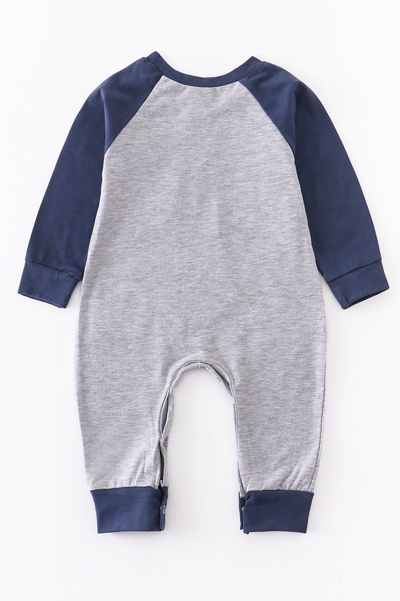 Baby Boy Grey Fire Engine Romper