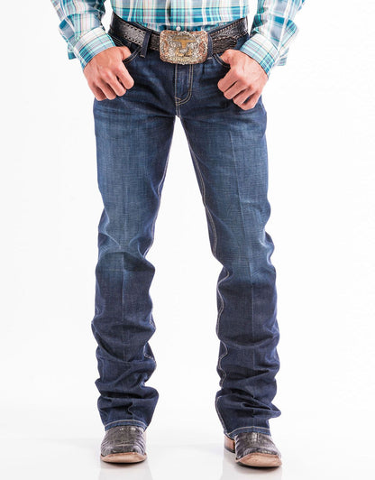 Men's Cinch Performance Denim Ian Mid Rise Slim Fit Boot Cut Jeans