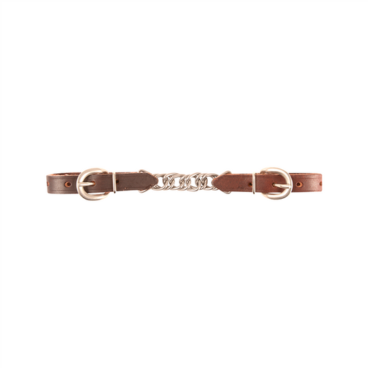 Classic Equine 3 1/2" Latigo & Flat Chain Curb Strap