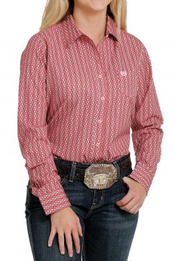 Women's Cinch ArenaFlex Button Down Western Shirt - Pink/peach