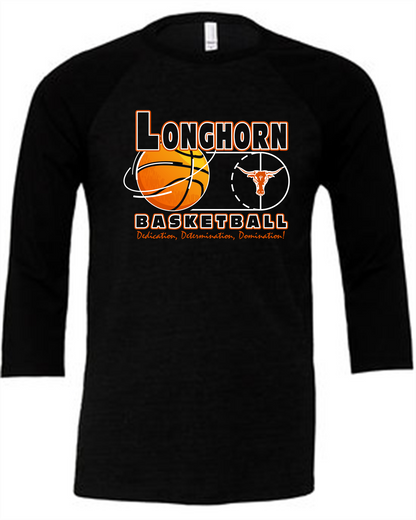 Unisex 3/4-Sleeve Full Color Longhorn BB T-Shirt